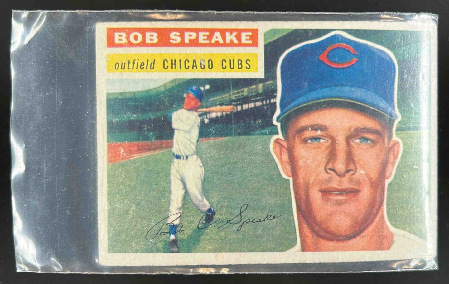 Card image for 1956 TOPPS BASEBALL BOB SPEAKE #66B RC CHICAGO CUBS