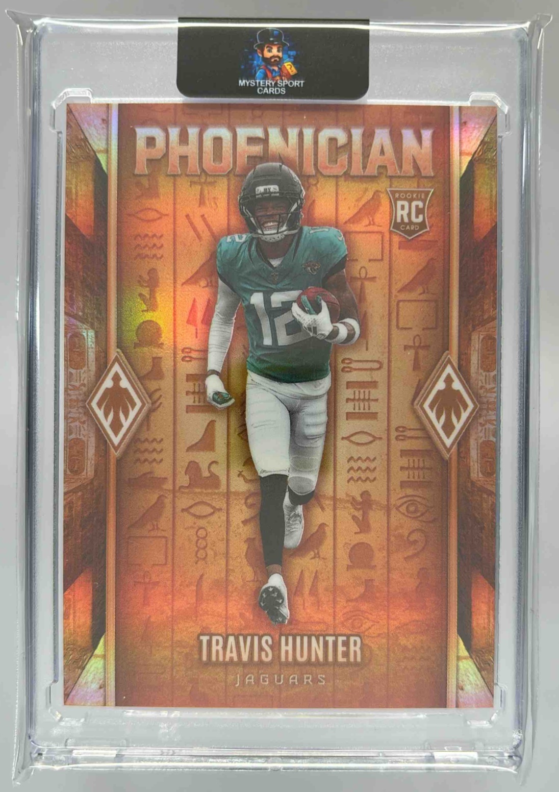 Card image for 2025 Panini Phoenix Travis Hunter Phoenician #8 RC SSP Jaguars
