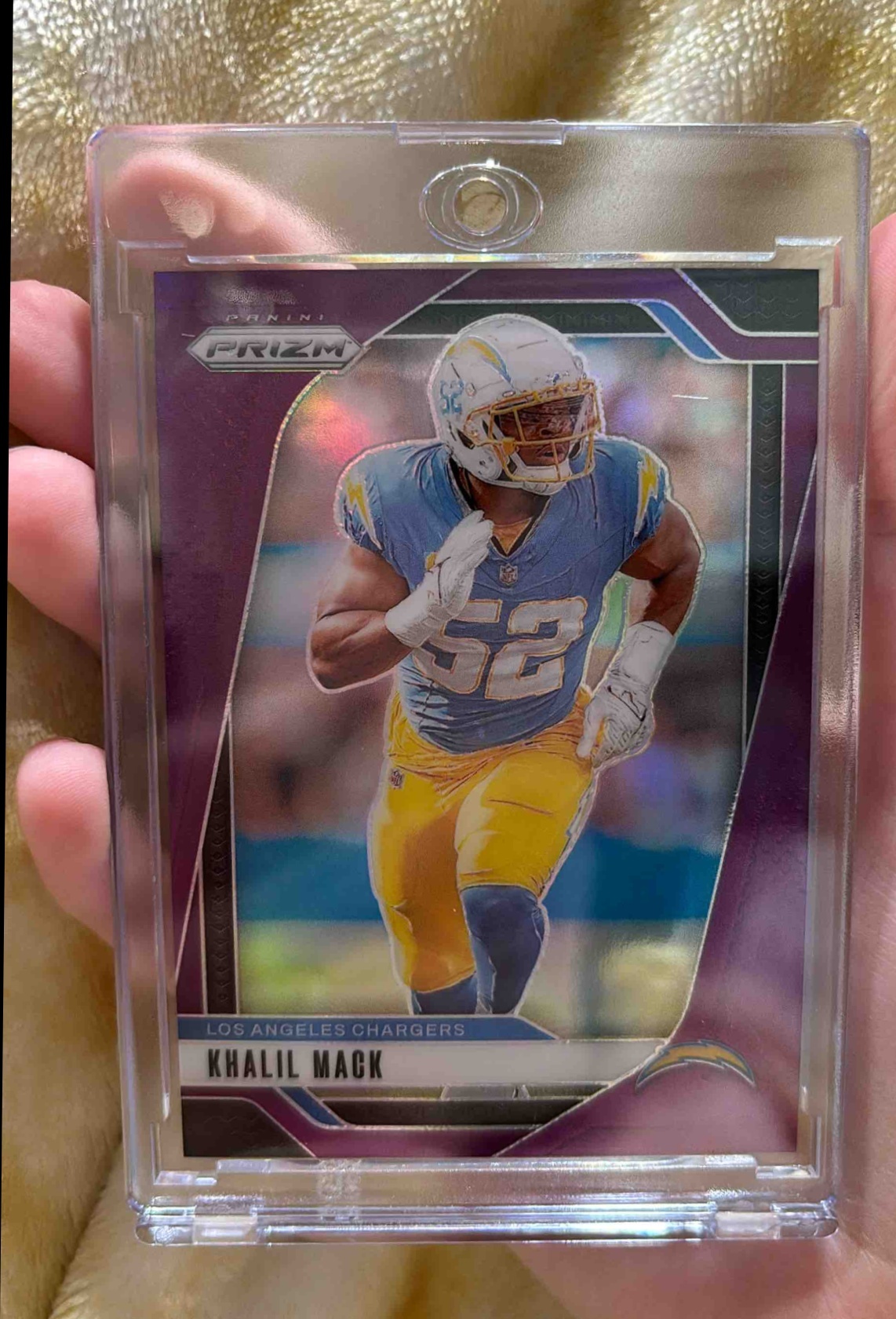 Card image for 2024 Panini Football Prizm Khalil Mack Purple /125 #162 Los Angeles Chargers