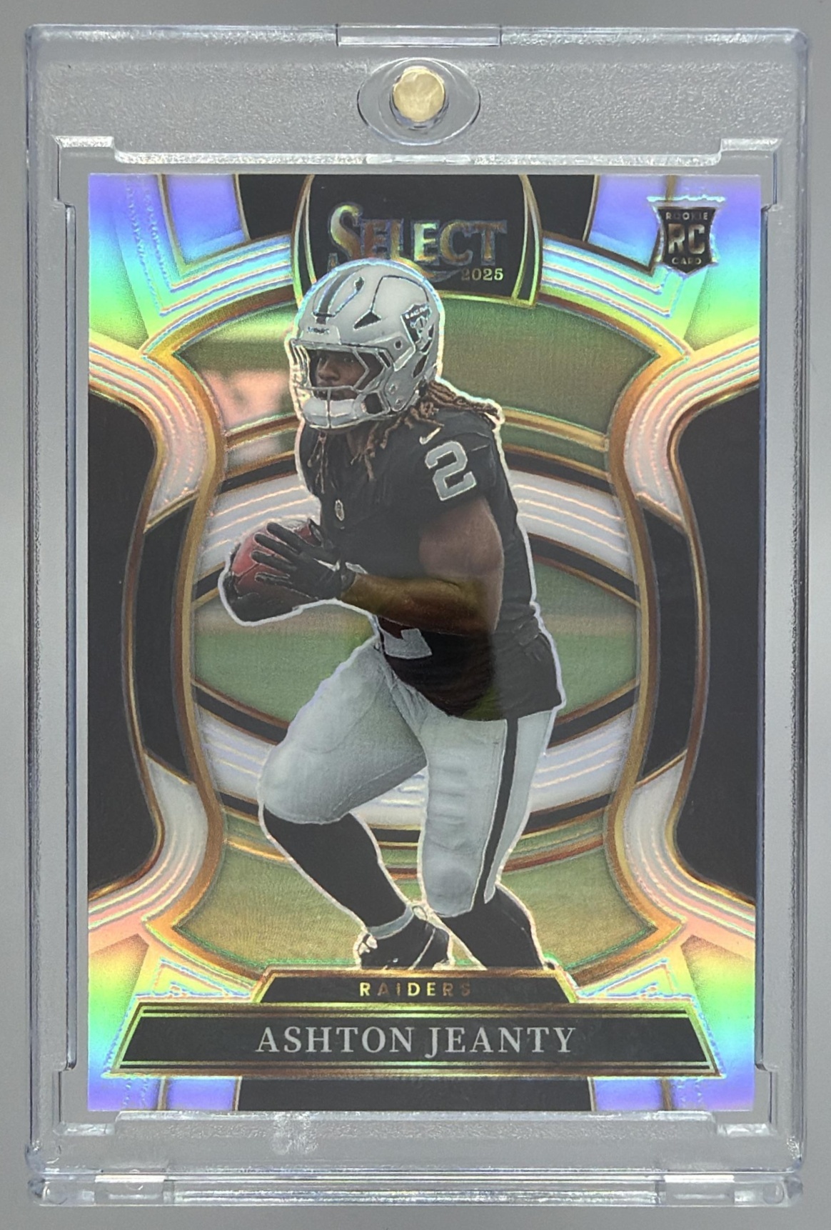 Card image for 2025 Panini Select Ashton Jeanty Concourse Silver Prizm #4 RC Raiders