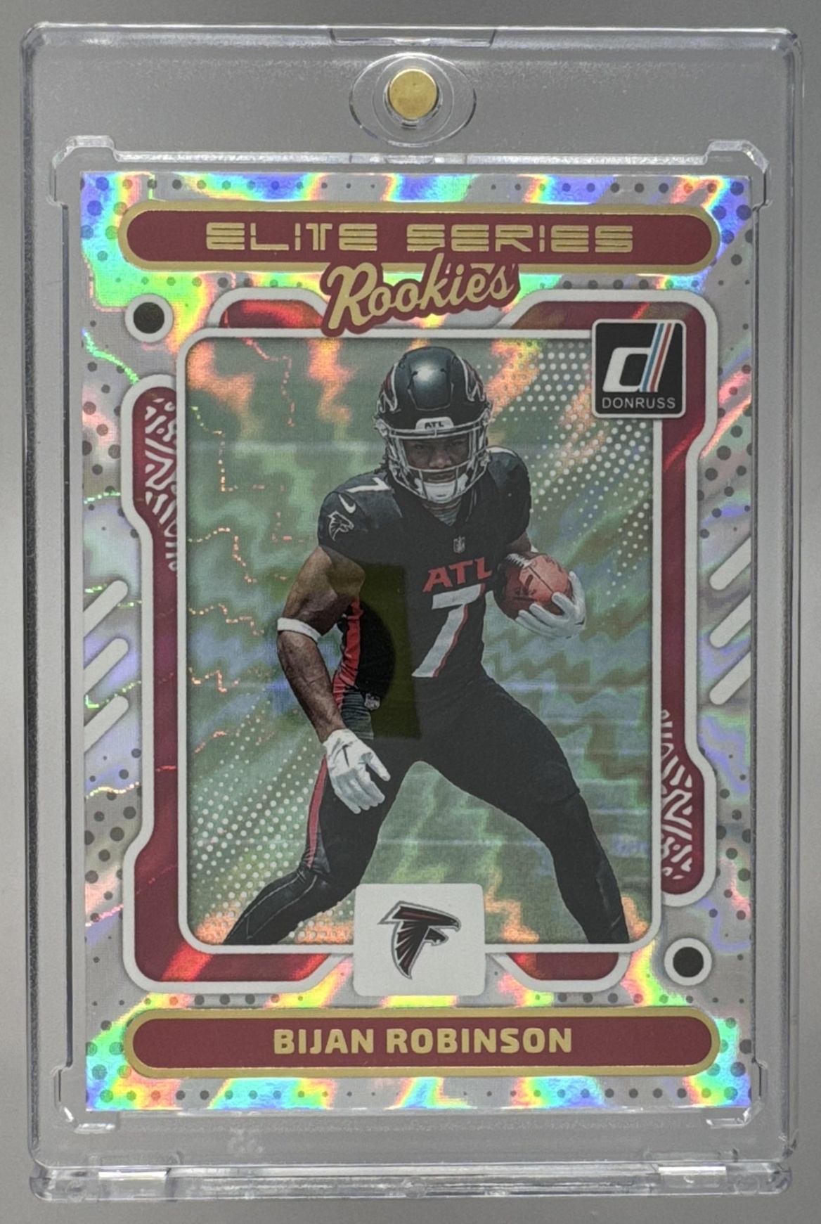 Card image for 2023 Panini Football Donruss Bijan Robinson Bomb Squad #BS-25 RC Atlanta Falcons
