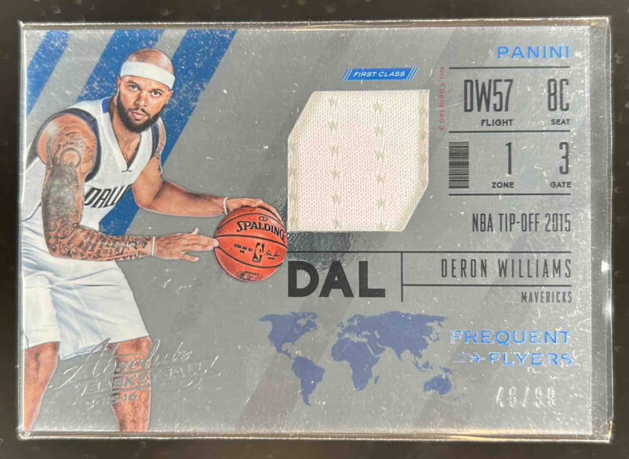 Card image for 2015-16 Panini Absolute Deron Williams Frequent Flyer Materials 48 /99 #44