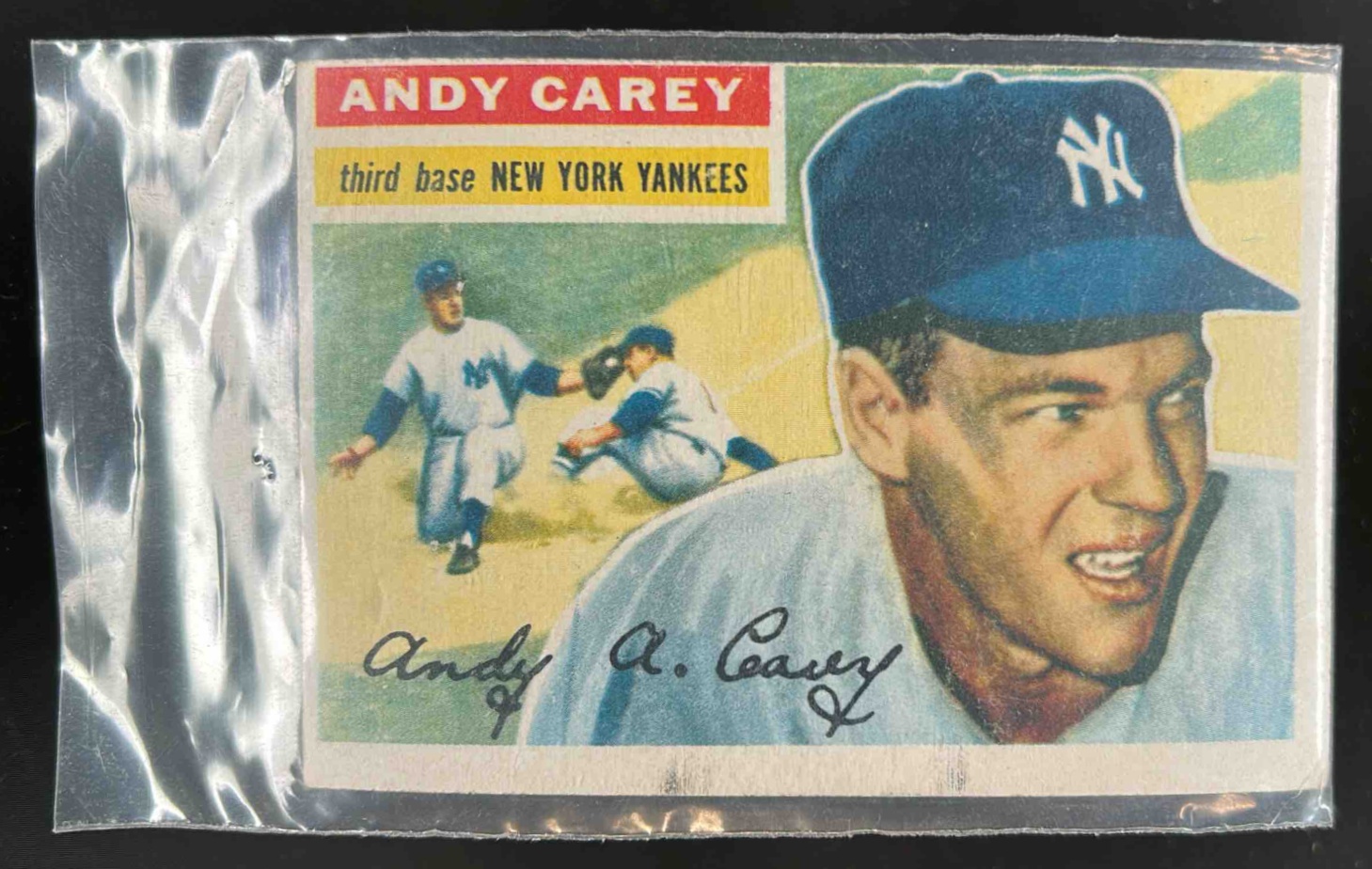 Card image for 1956 TOPPS BASEBALL ANDY CAREY #12B NEW YORK YANKEES