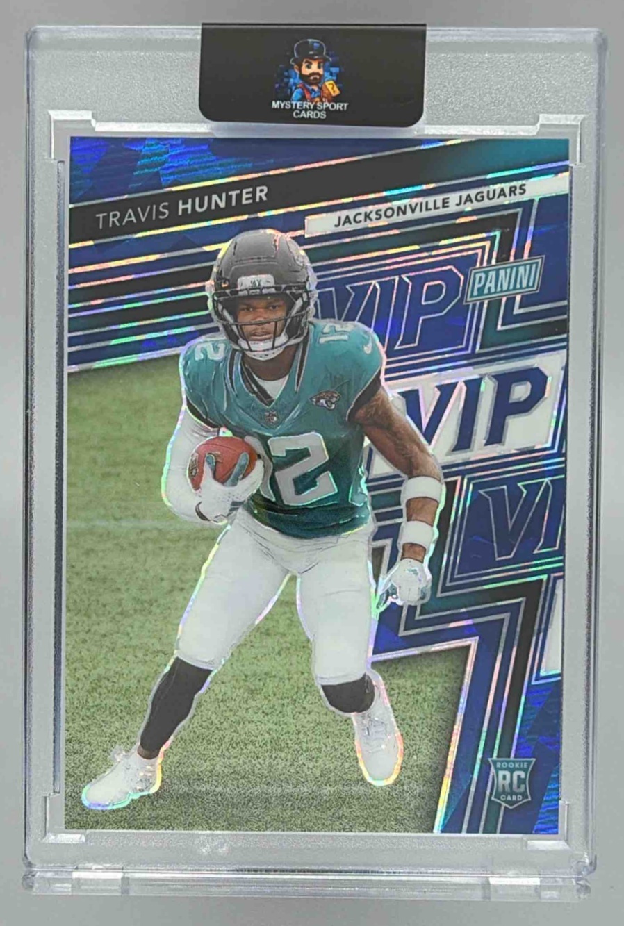 Card image for 2025 Panini NSCC VIP Gold Packs Travis Hunter Blue Sparkle /75 #RC7 Rookie
