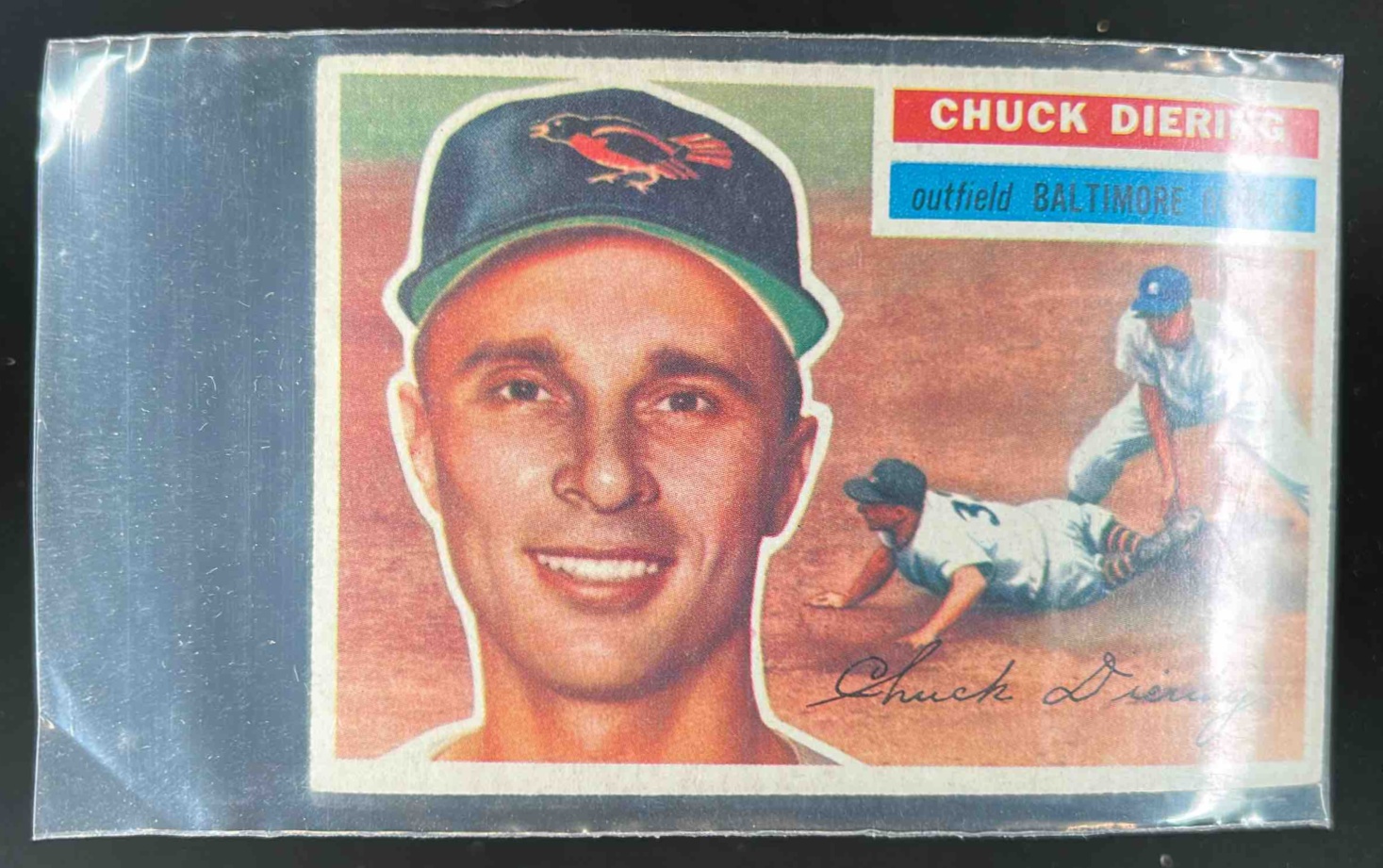 Card image for 1956 TOPPS BASEBALL CHUCK DIERING #19B BALTIMORE ORIOLES