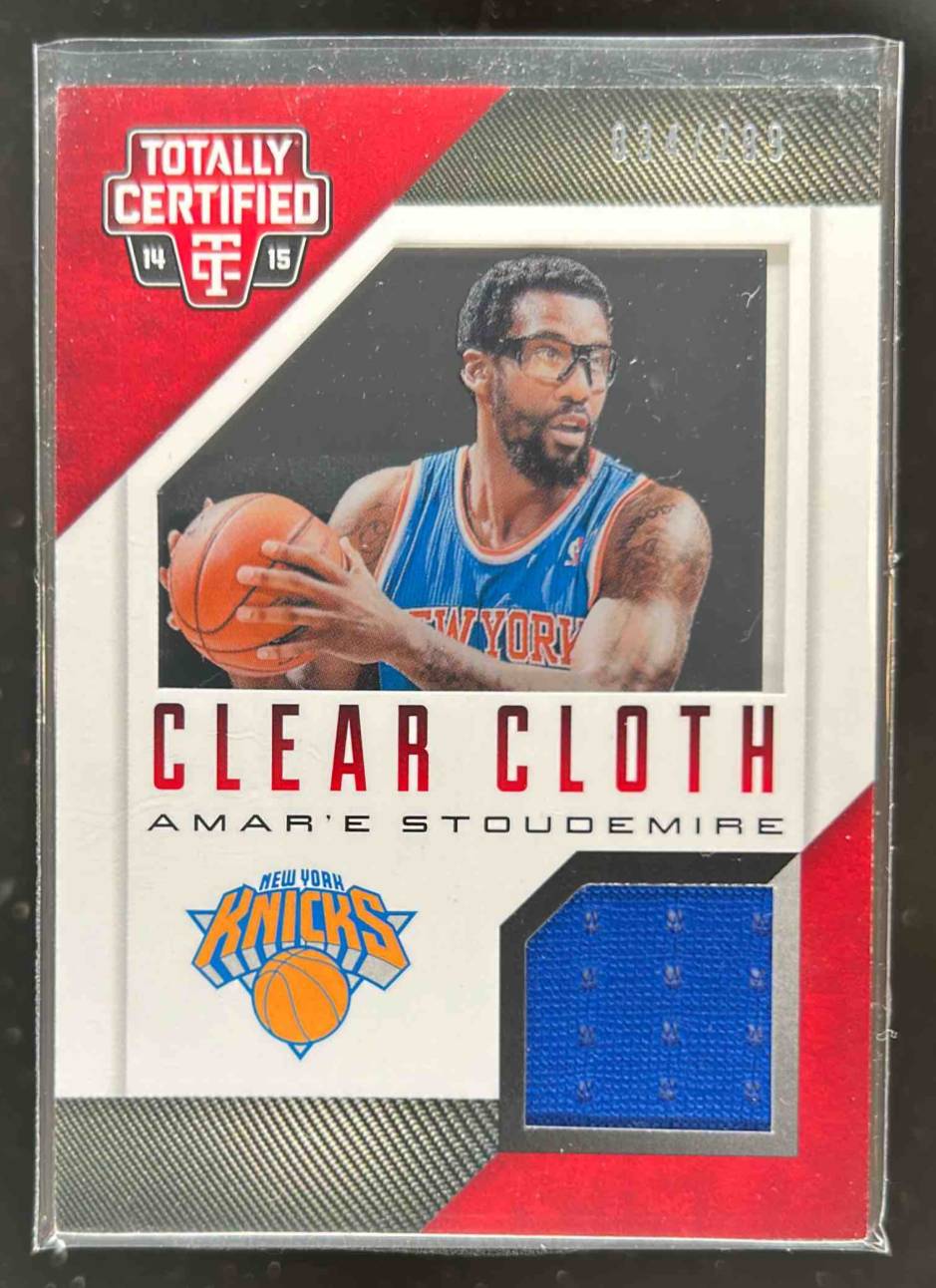 Card image for 2014-15 Panini Totally Certified Amar e Stoudemire Clear Cloth Jerseys Red 0 /299 #51