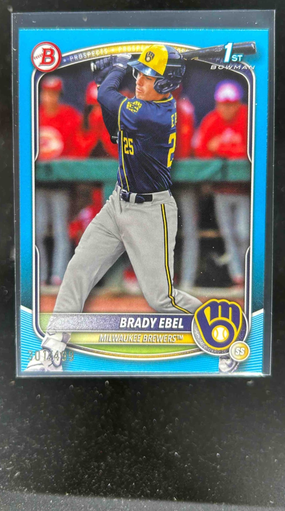 Card image for Brady Ebel 2025 Bowman Draft Sky Blue Border /499