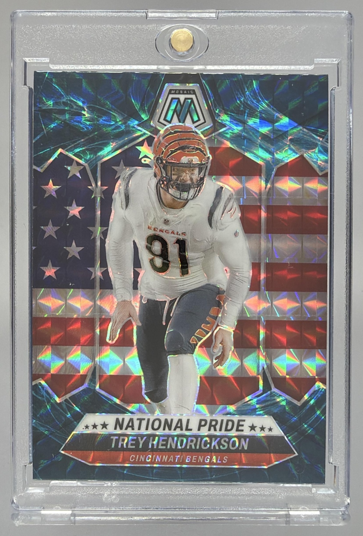 Card image for 2024 Panini Mosaic Trey Hendrickson #267 National Pride Bengals