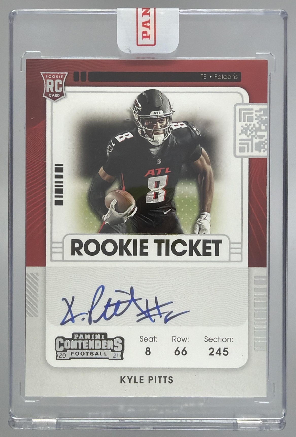 Card image for 2021 Panini Contenders Kyle Pitts #104 Auto RC Rookie Ticket Falcons
