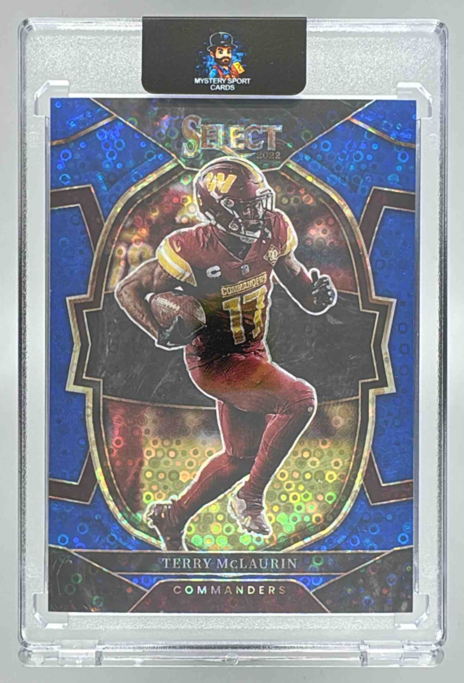 Card image for 2022 Panini Select Terry McLaurin Blue Disco Prizm /25 #77 Concourse Commanders