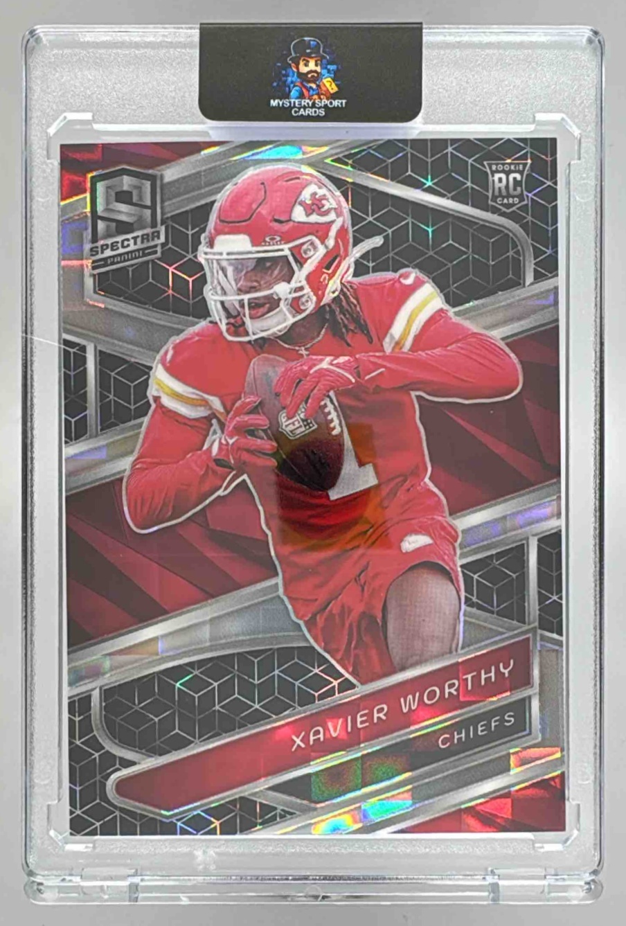 Card image for 2024 Panini Football Spectra Xavier Worthy Spectris /30 #7 RC Kansas City Chiefs