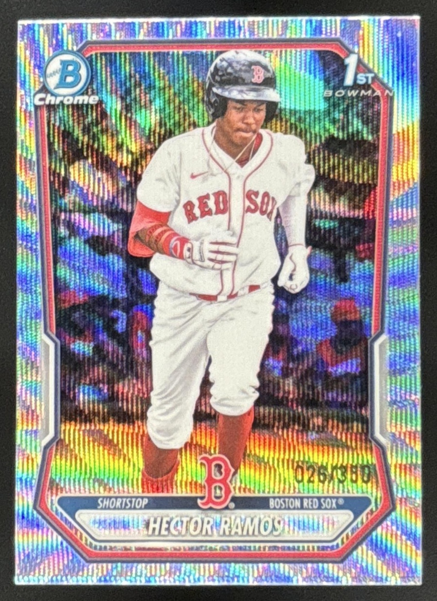 Card image for Hector Ramos 2026 Bowman Wave Refractor /350 Chrome Prospects Boston Red Sox
