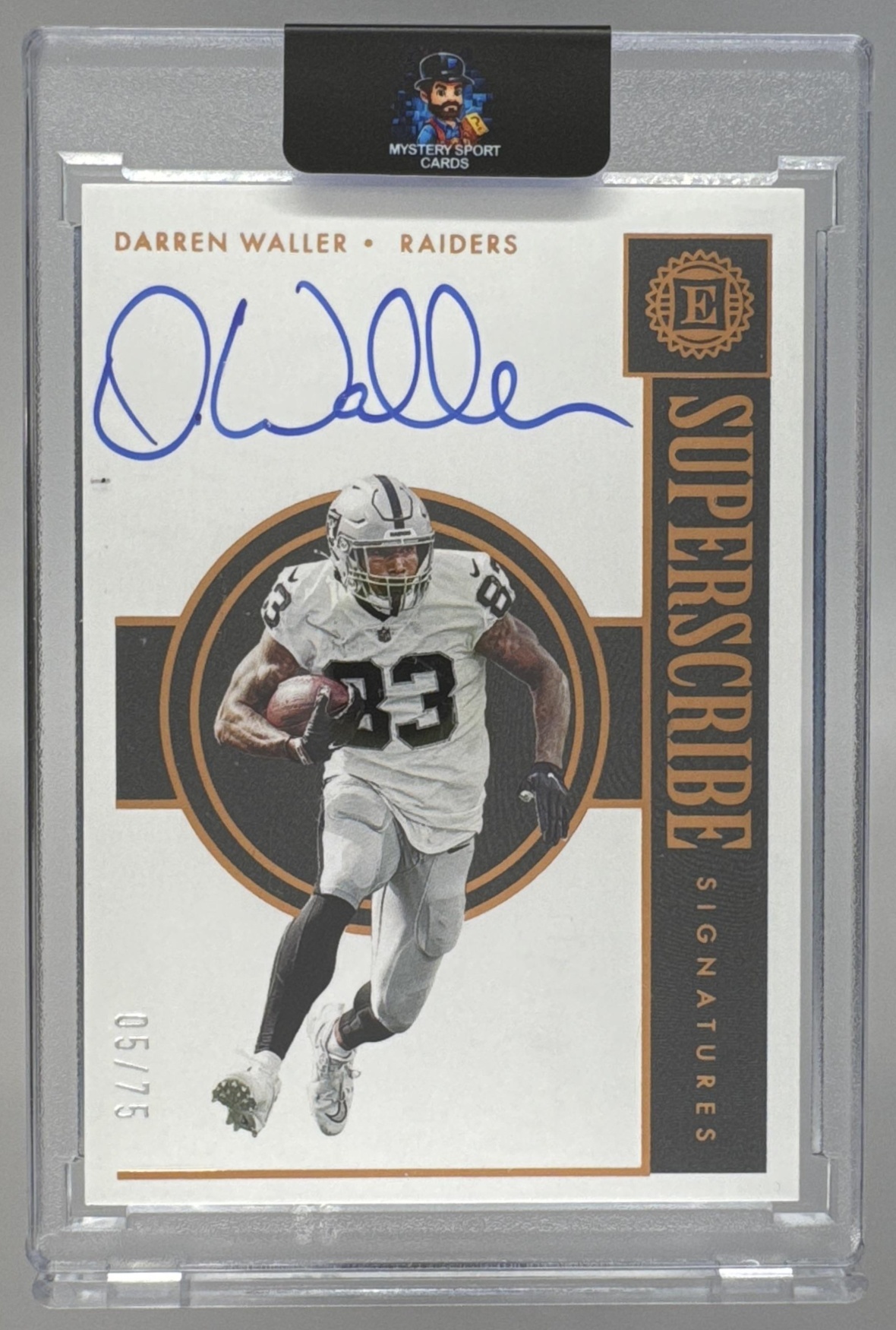 Card image for 2022 Panini Football Encased Darren Waller 2020 Auto /20 #44 Oakland Raiders