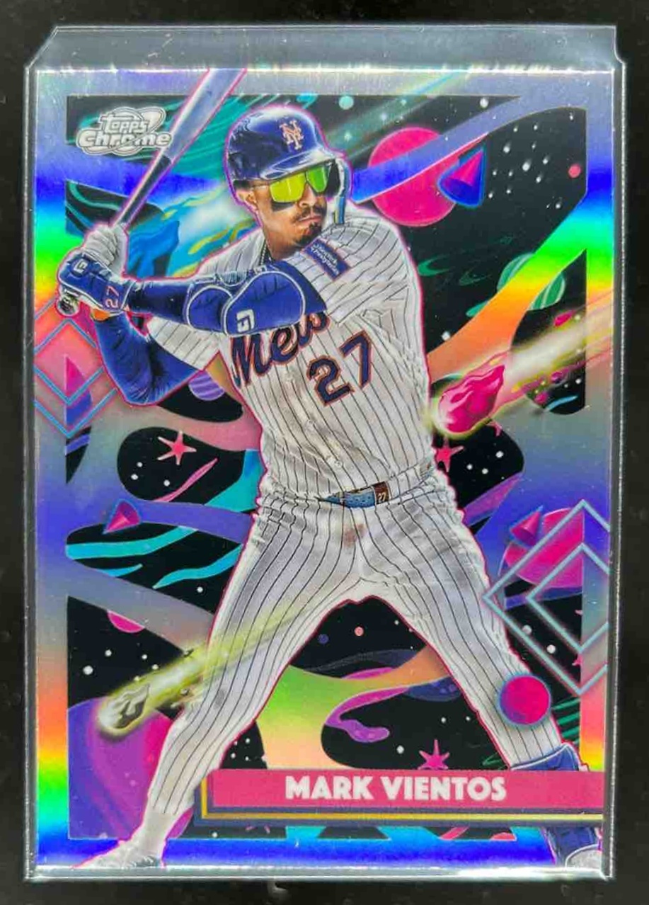 Card image for Mark Vientos 2025 Topps Baseball Cosmic Chrome Refractor New York Mets