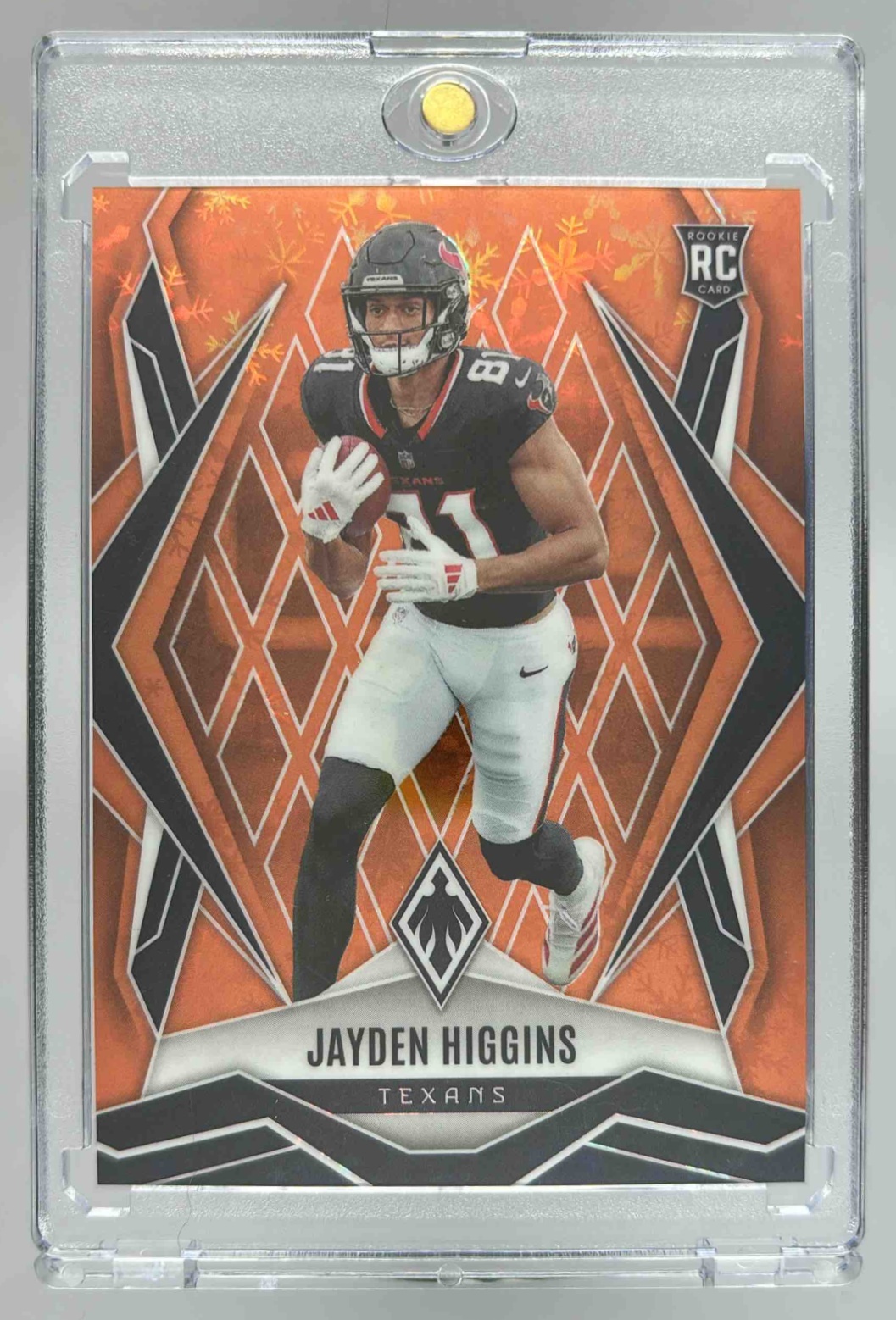 Card image for 2025 Panini Football Phoenix Jayden Higgins Red /99 #180 RC Houston Texans