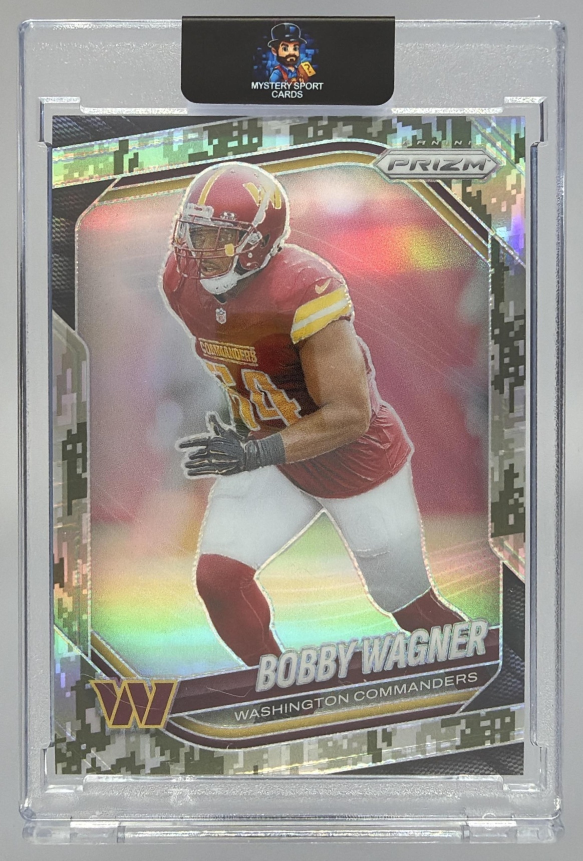 Card image for 2025 Panini Prizm Bobby Wagner Forest Camo /15 #261 Commanders