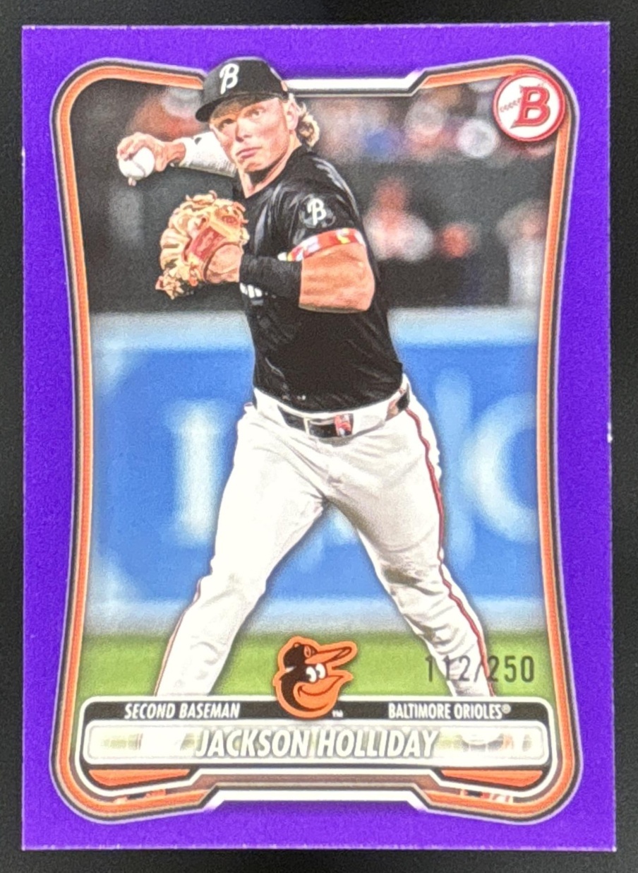 Card image for Jackson Holliday 2026 Bowman Purple Border /250 Baltimore Orioles