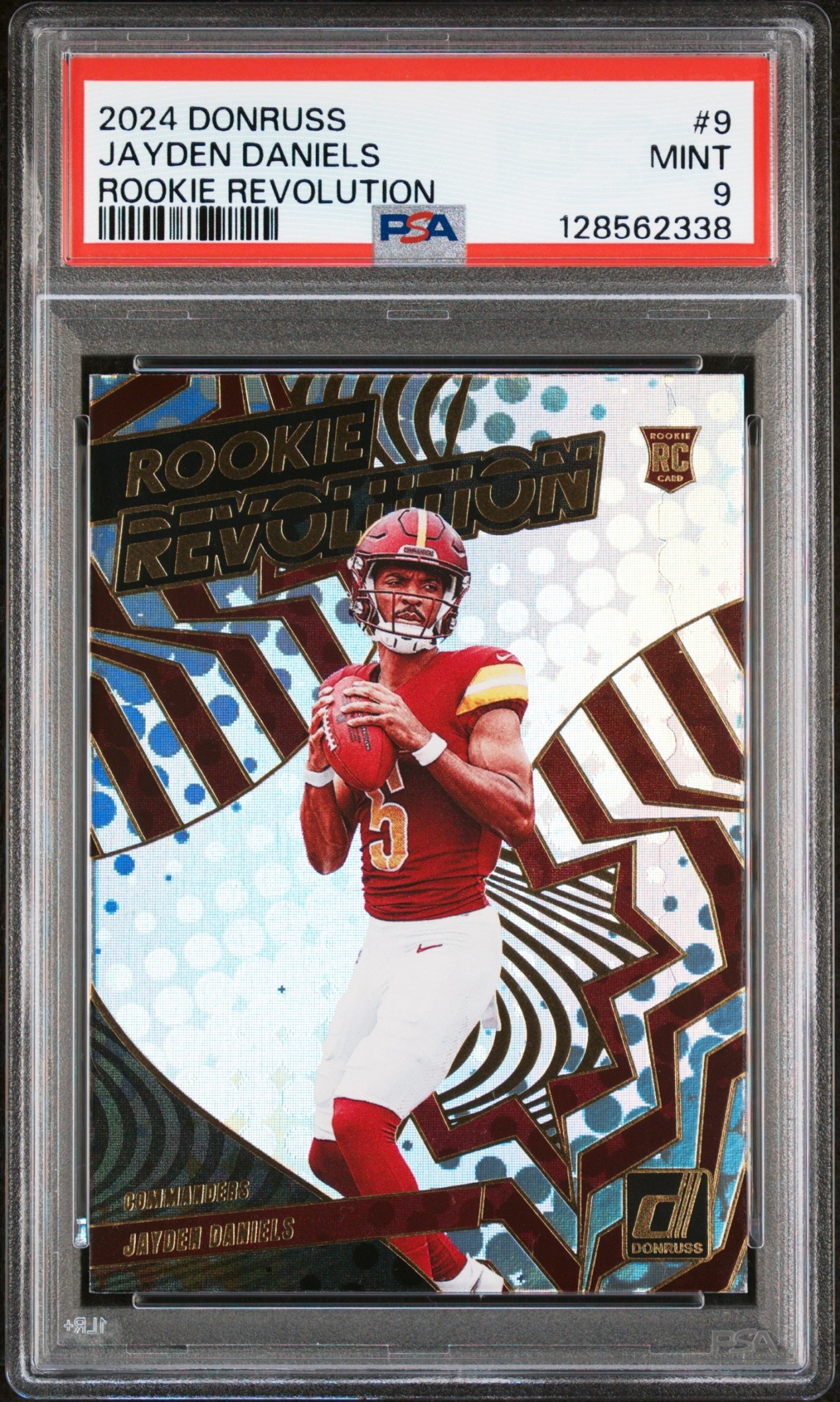 Card image for 2024 Panini Donruss Jayden Daniels Rookie Revolution #9 RC Commanders