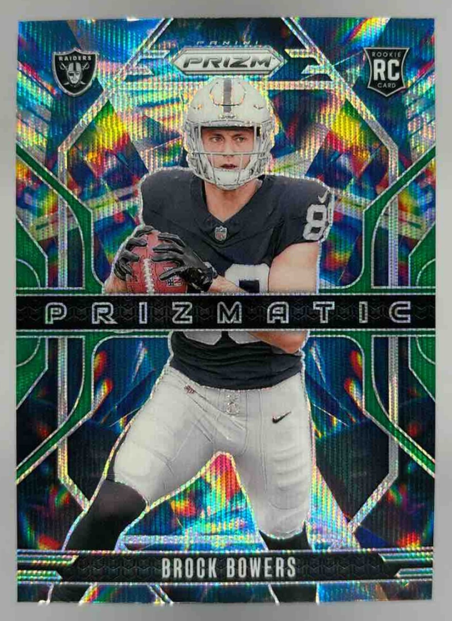 Card image for 2024 Panini Football Prizm Brock Bowers Prizmatic #20 RC Las Vegas Raiders