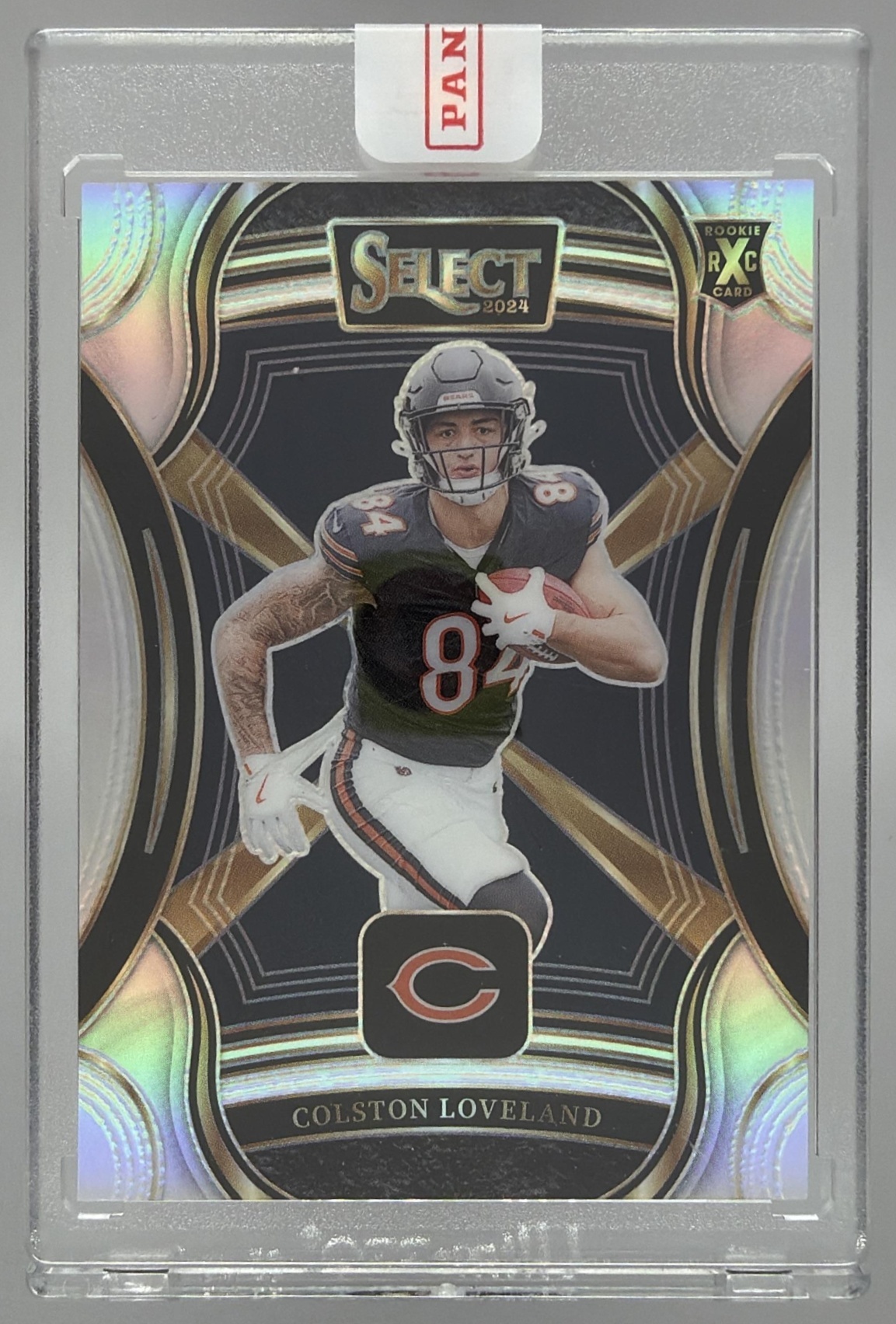 Card image for 2025 Panini Select Colston Loveland Premier Level Silver Prizm #172 RC Bears