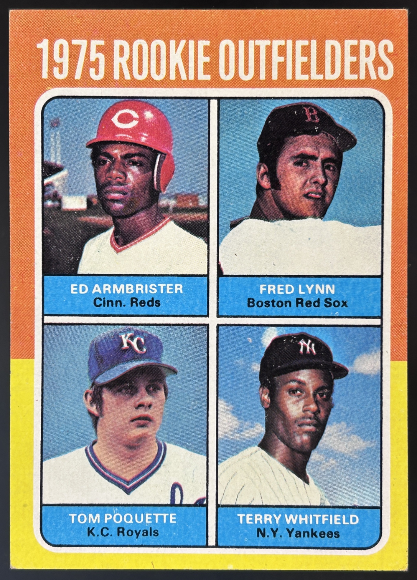 Card image for 1975 ROOKIE OUTFIELDERS FRED LYNN TOM POQUETTE TERRY WHITFIELD #622 UER RC