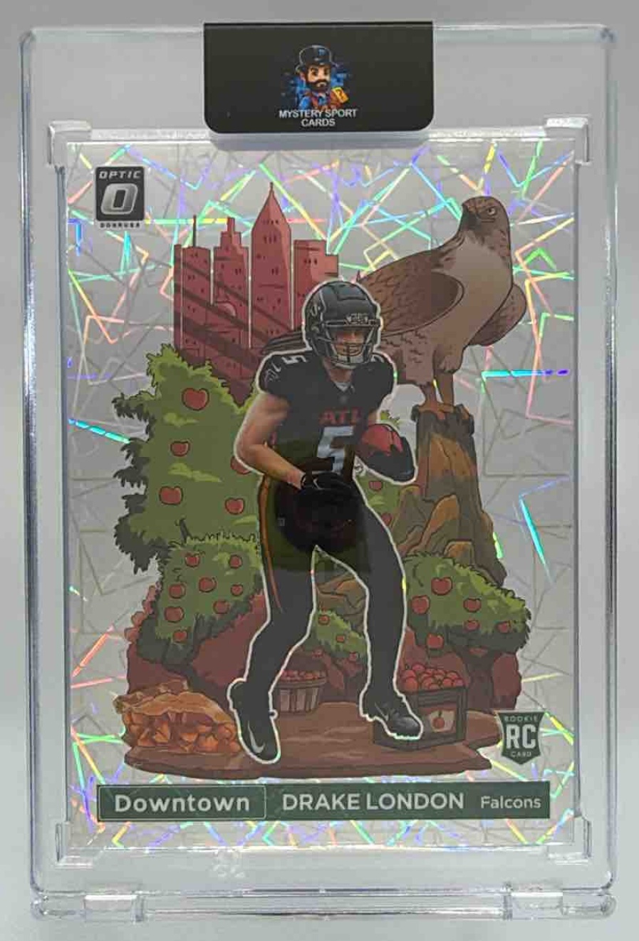 Card image for 2022 Panini Donruss Optic Drake London Downtown SSP #DT-DL RC Falcons
