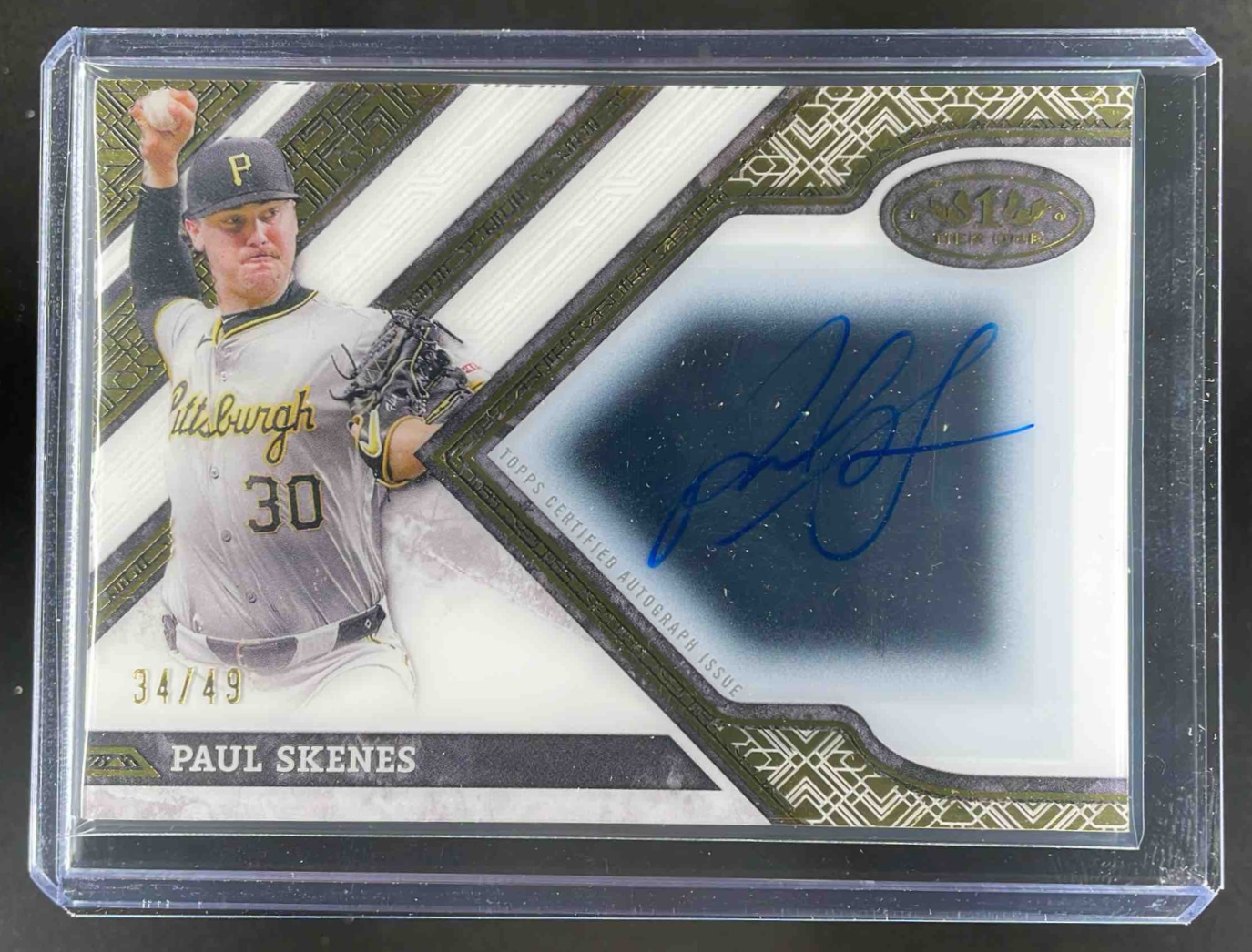 Card image for Paul Skenes 2025 Topps Tier One Clearly Perfect Auto #CPA-PS Pittsburgh Pirates
