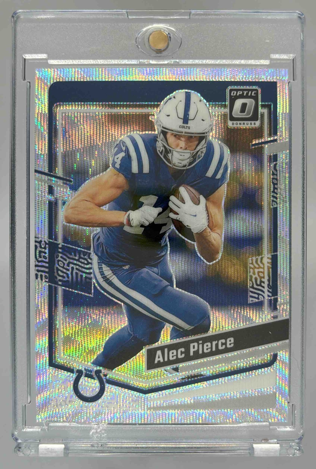 Card image for 2023 Panini Donruss Optic Alec Pierce Wave Prizm /300 #75 Colts