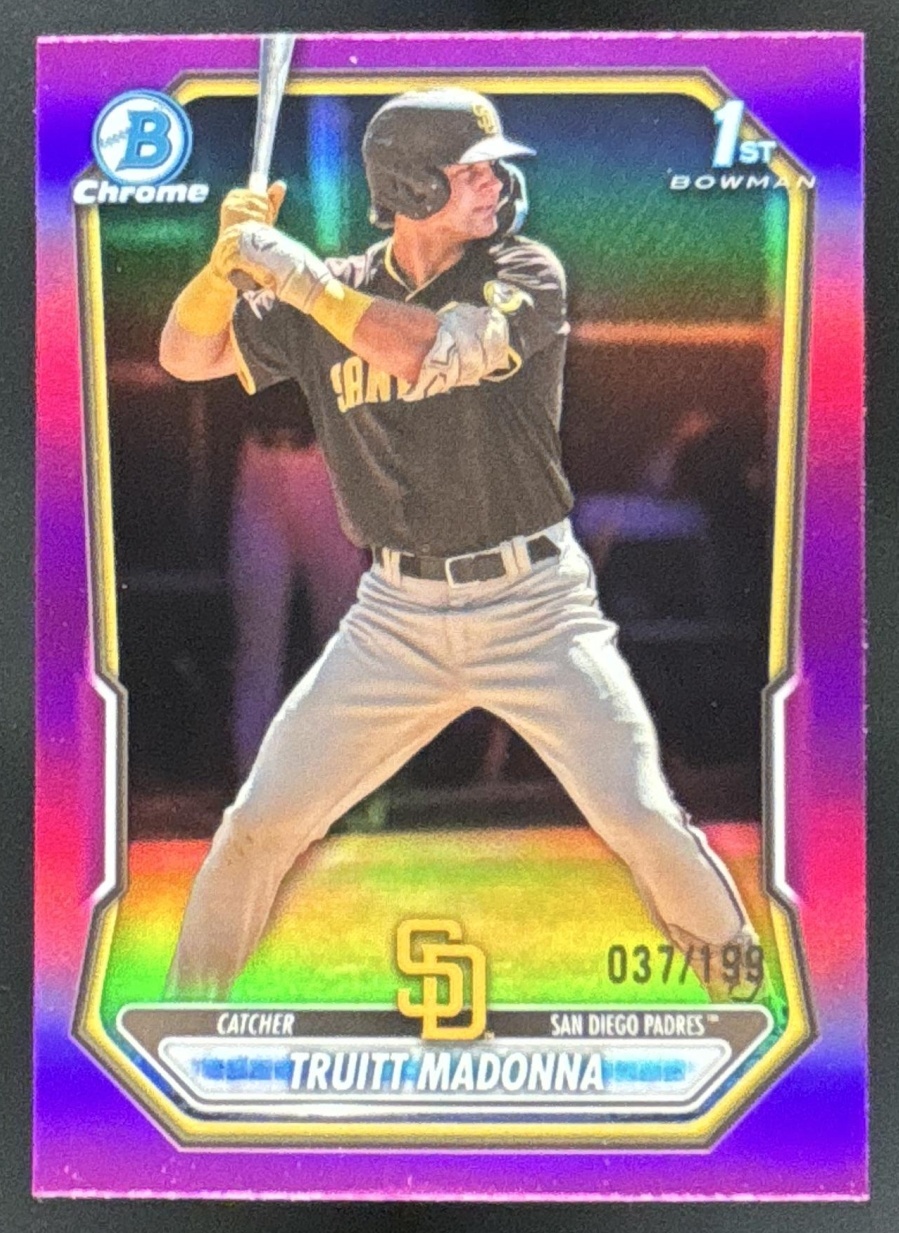 Card image for 2026 Bowman Truitt Madonna Chrome Fuchsia Refractor /199 1st Prospect