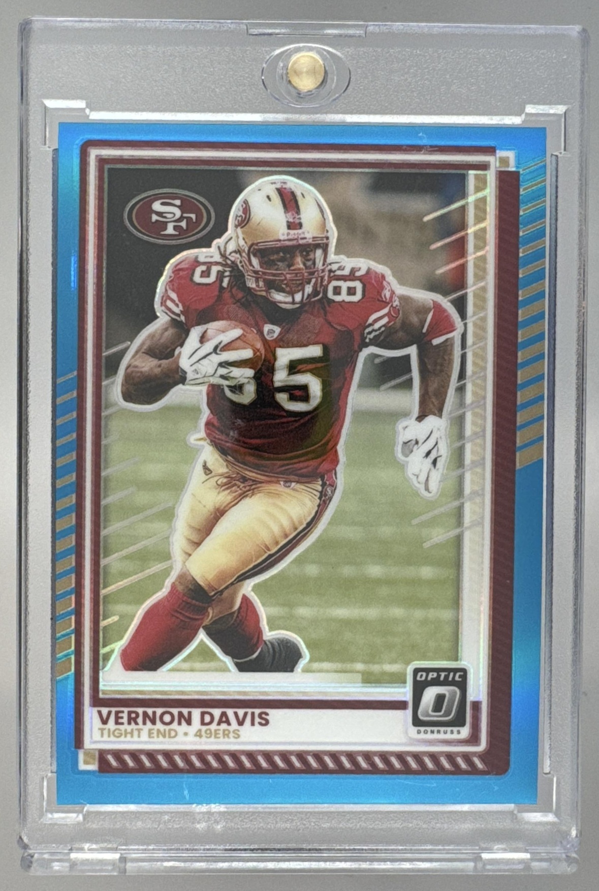 Card image for 2025 Panini Donruss Optic Vernon Davis Aqua Prizm /349 #137 49ers