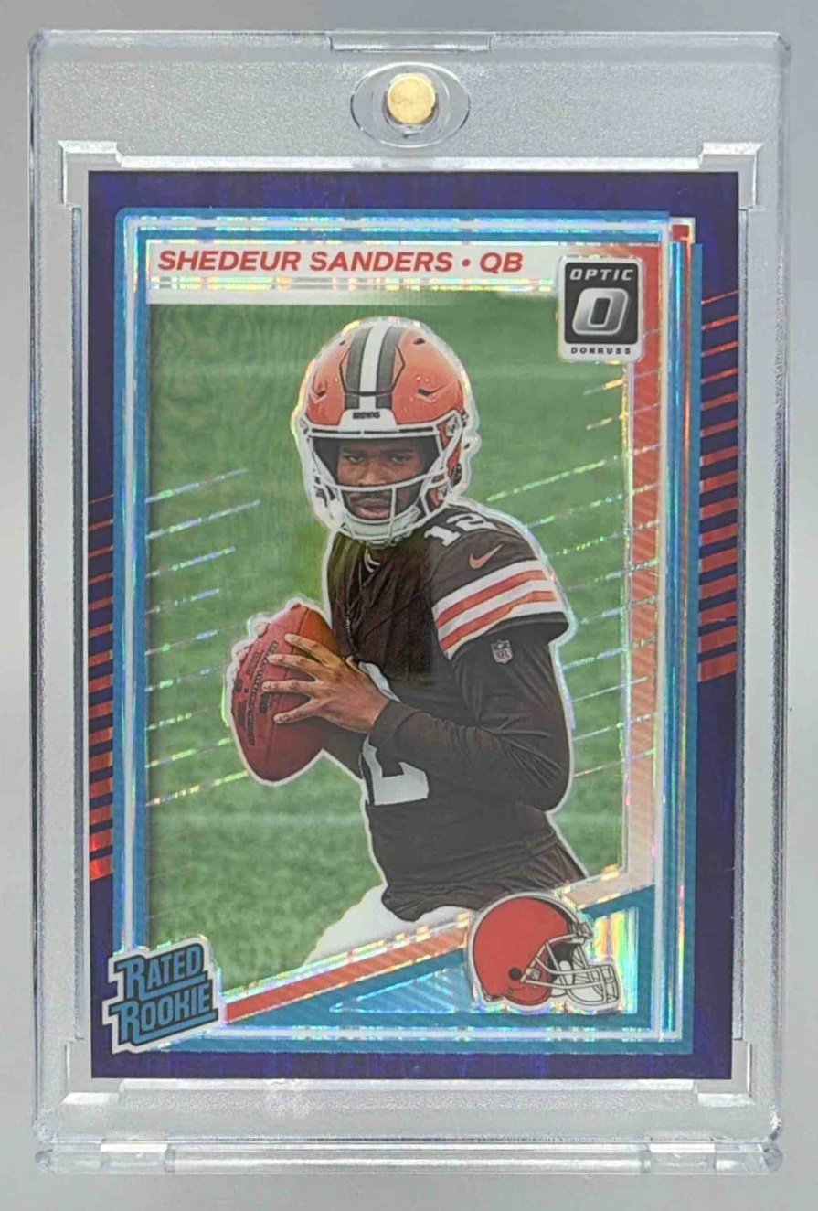 Card image for 2025 Panini Donruss Optic Shedeur Sanders Rated Rookie #203 Browns