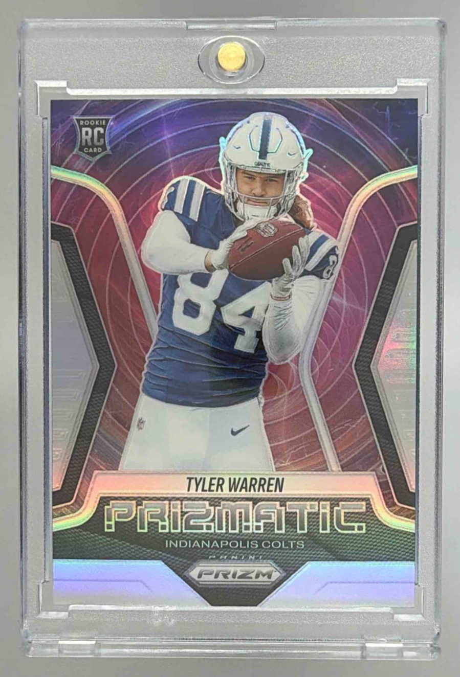 Card image for 2025 Panini Prizm Tyler Warren Prizmatic Silver #15 RC Colts