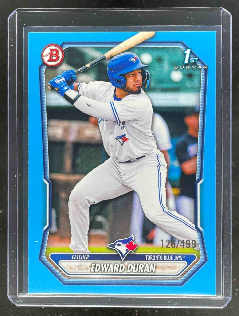 Card image for Edward Duran 2026 Bowman Sky Blue Border /499 #BP-24 1st Prospect Toronto Jays