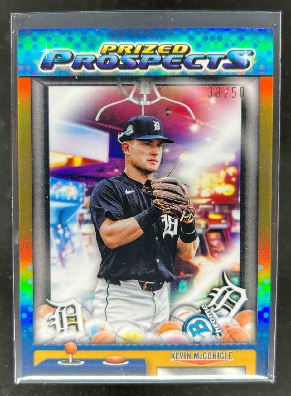 Card image for Kevin McGonigle 2025 Bowman Draft Prized Prospects Gold Refractor /50