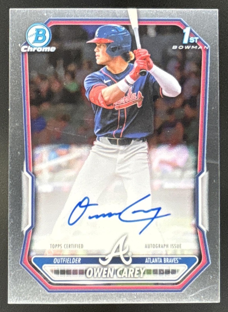 Card image for Owen Carey 2026 Bowman Chrome Prospect Auto Atlanta Braves