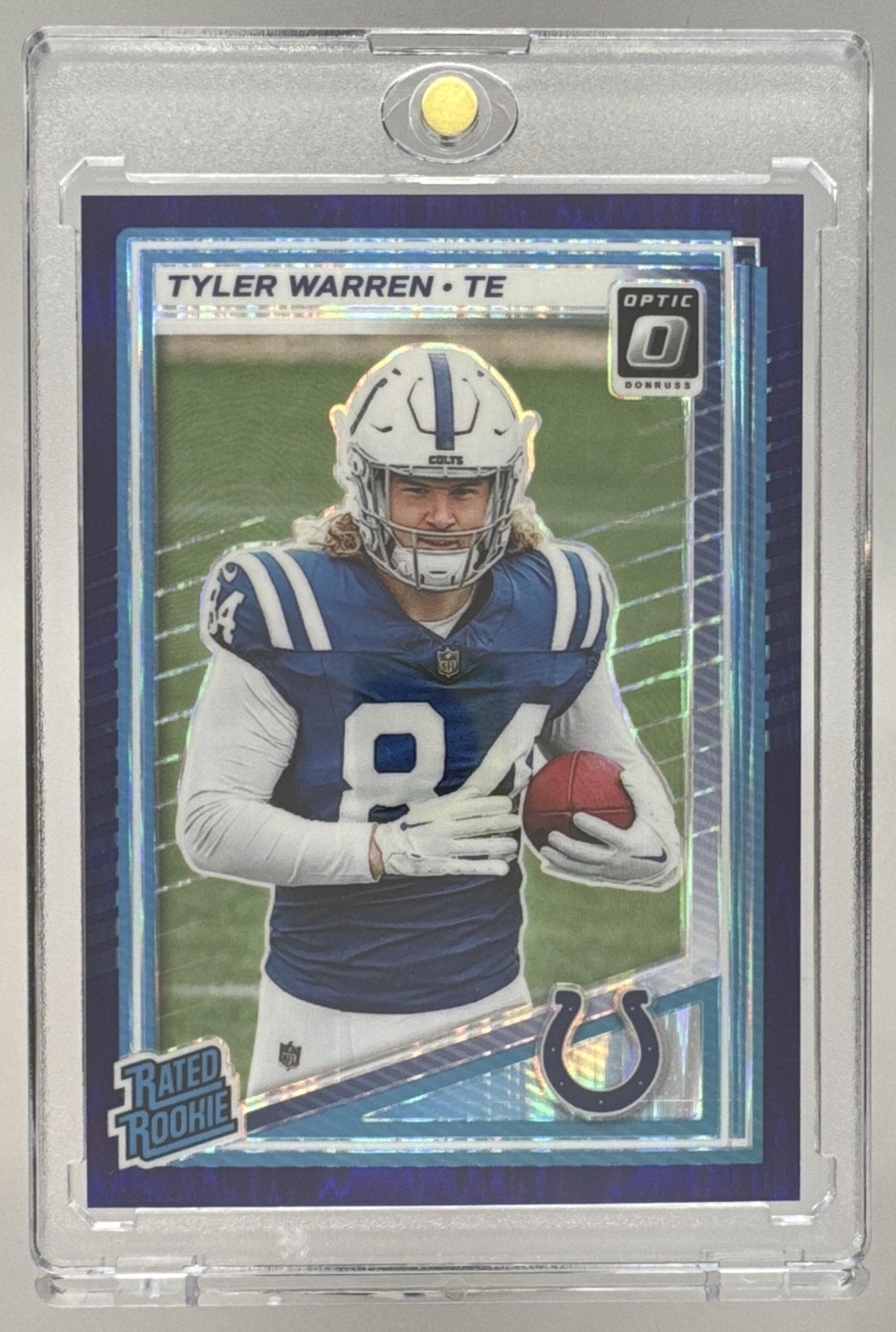 Card image for 2025 Panini Donruss Optic Tyler Warren Rated Rookie Holo Prizm #234 Colts
