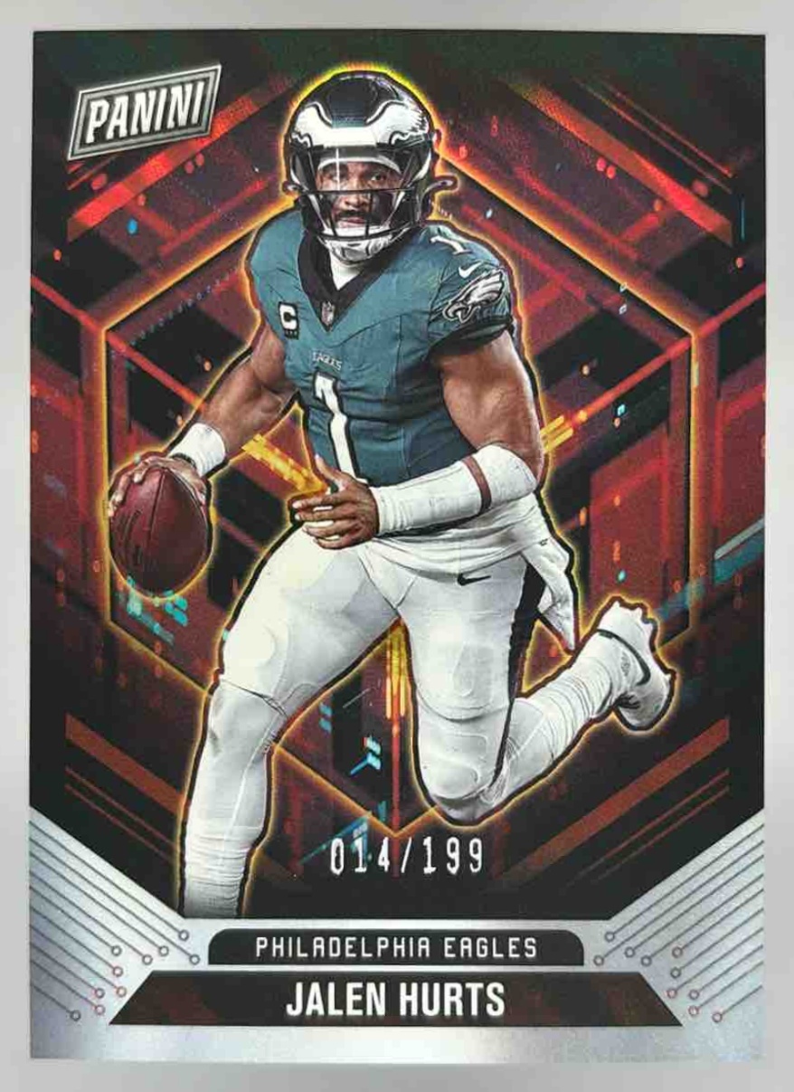 Card image for 2025 Panini National Treasures Collegiate Jalen Hurts Silhouettes /99 #2 Crimson Tide