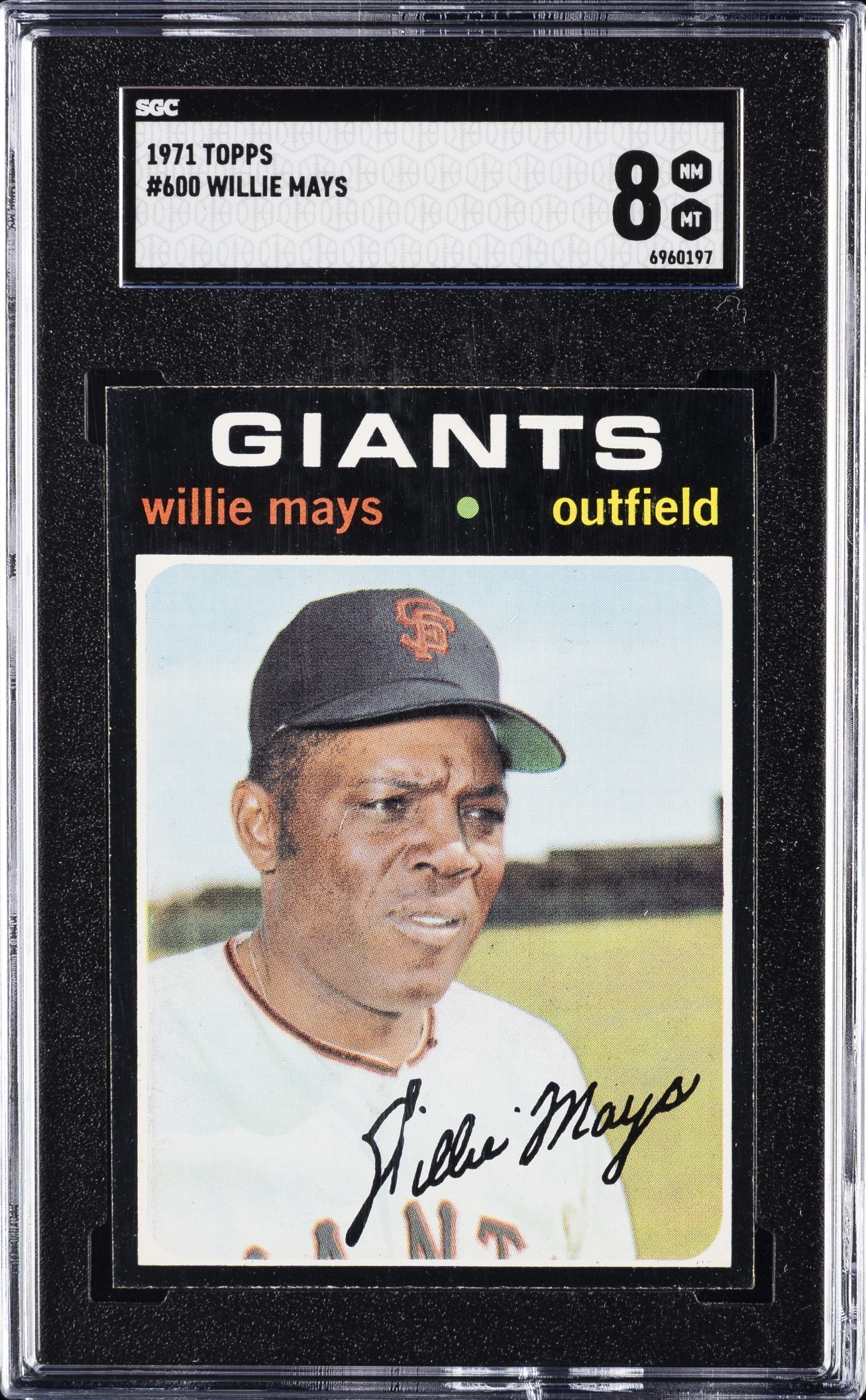 1971 Topps Baseball Willie Mays #600 San Francisco Giants SGC 8