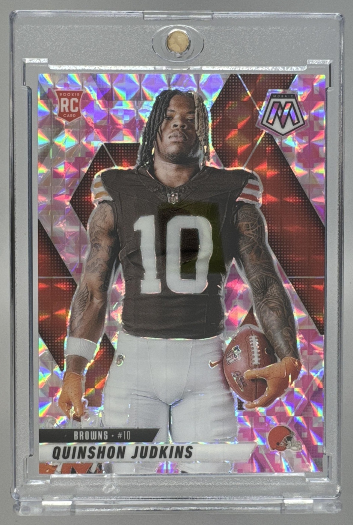 Card image for 2025 Panini Mosaic Quinshon Judkins Rookie Variation #276 RC Browns