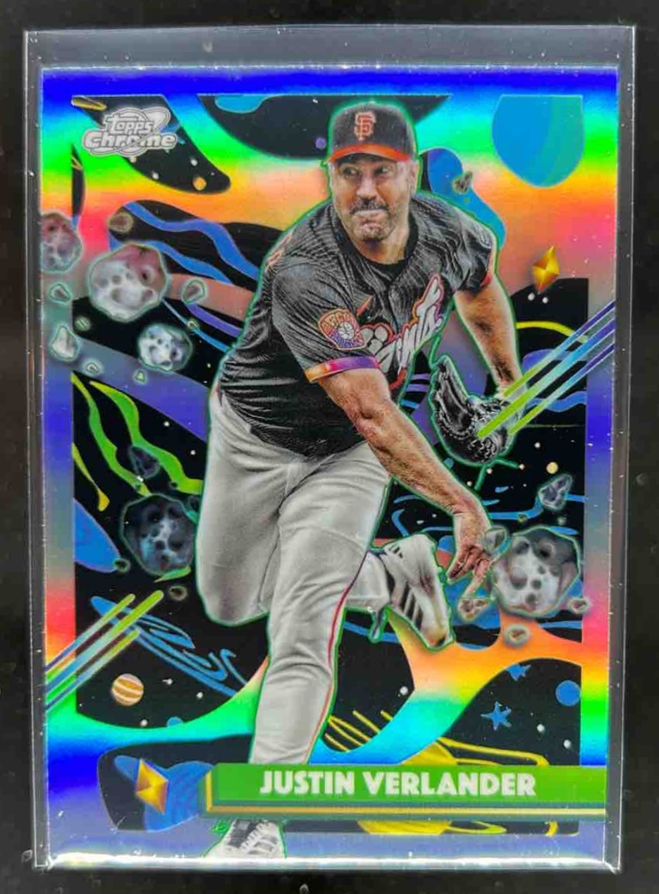 Card image for Justin Verlander 2025 Topps Cosmic Chrome Refractor