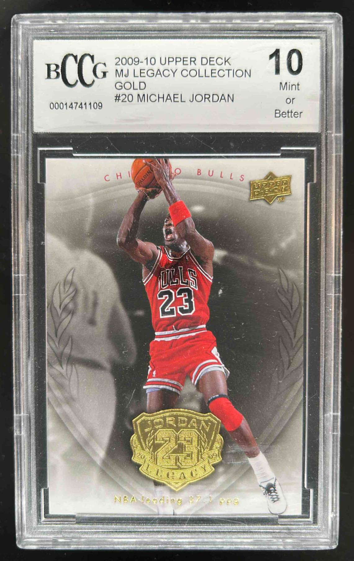Card image for 2009-10 MICHAEL JORDAN LEGACY COLLECTION HALL OF FAME EDITION #20 BCCG 10