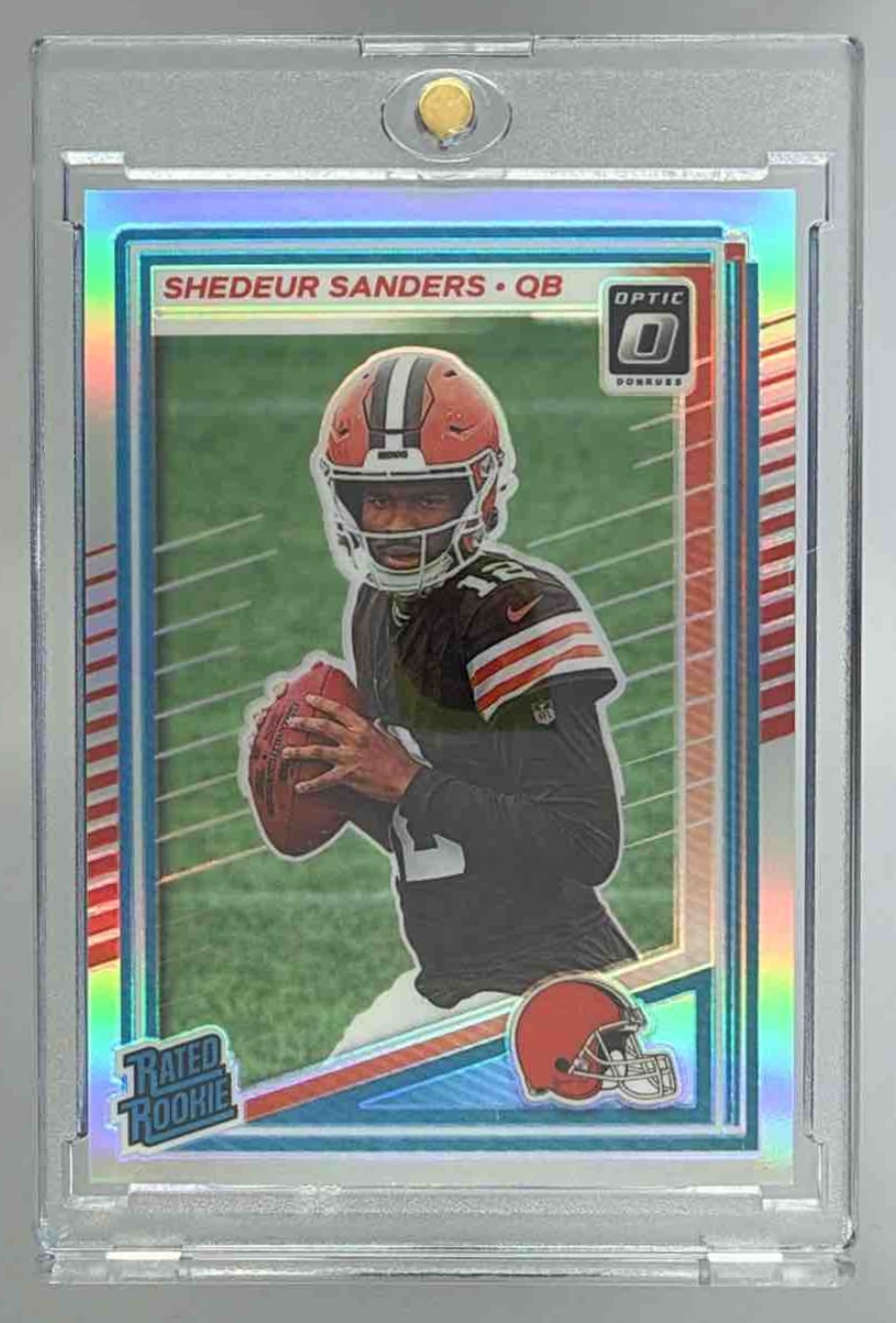 Card image for 2025 Panini Donruss Optic Shedeur Sanders Rated Rookie #203 Browns