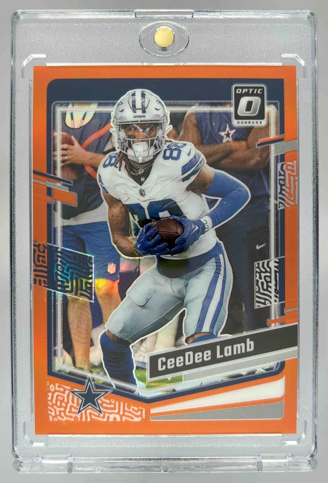 Card image for 2023 Panini Donruss Optic CeeDee Lamb Orange Prizm /249 #45 Cowboys