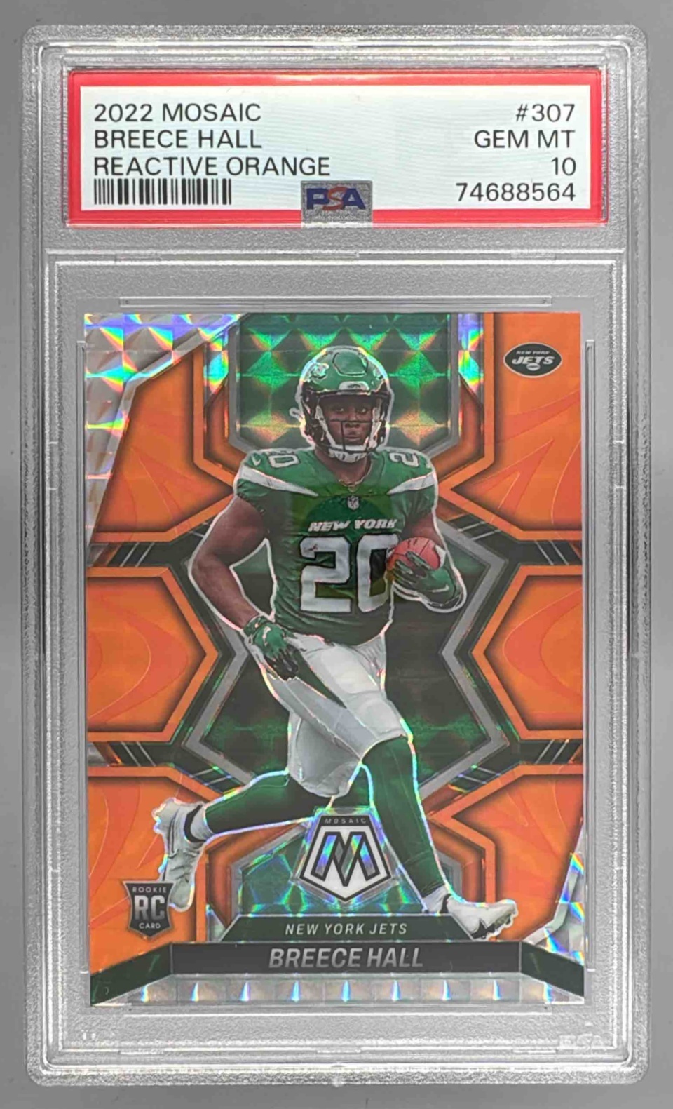 Card image for 2022 Panini Football Mosaic Breece Hall #307 RC New York Jets