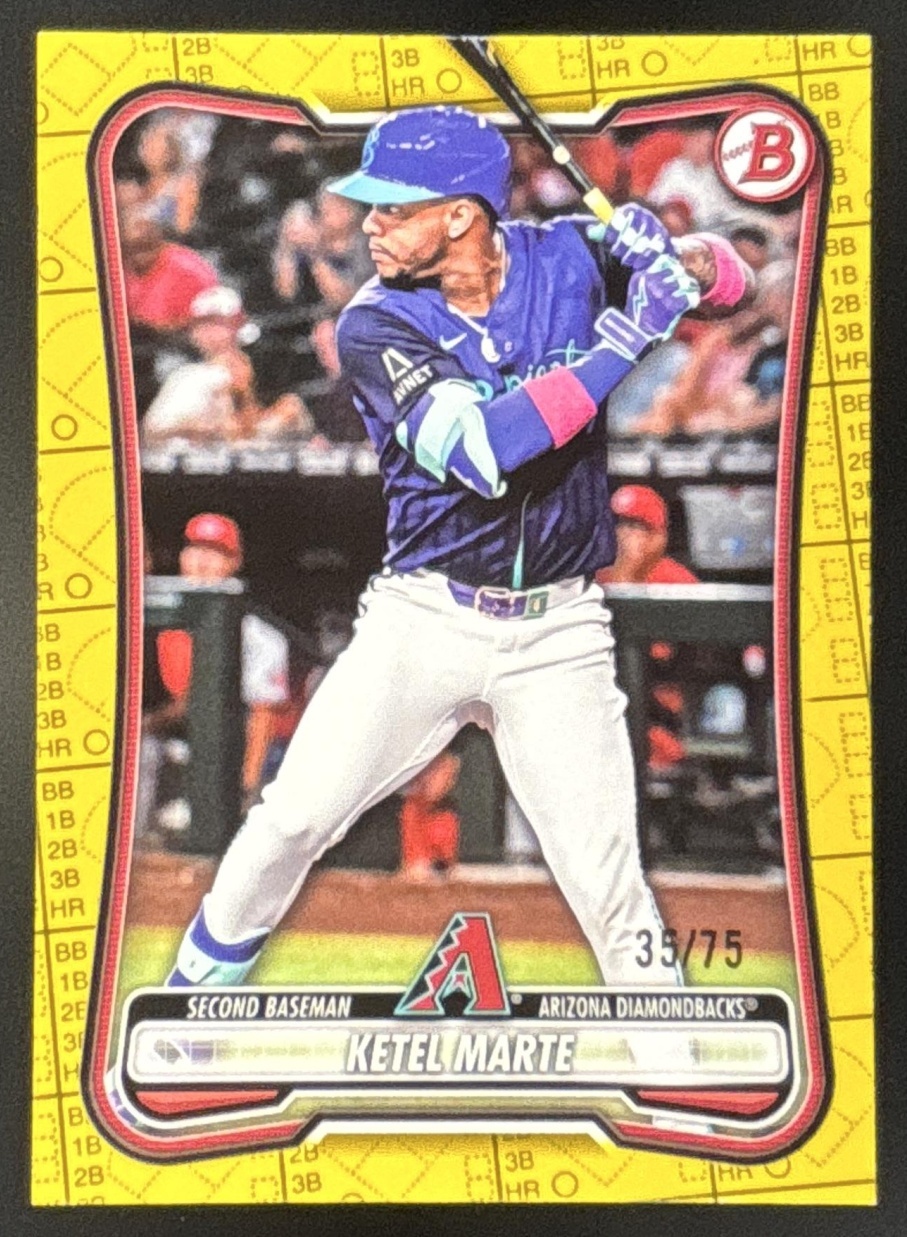 Card image for Ketel Marte 2026 Bowman Yellow Pattern /75 Arizona Diamondbacks