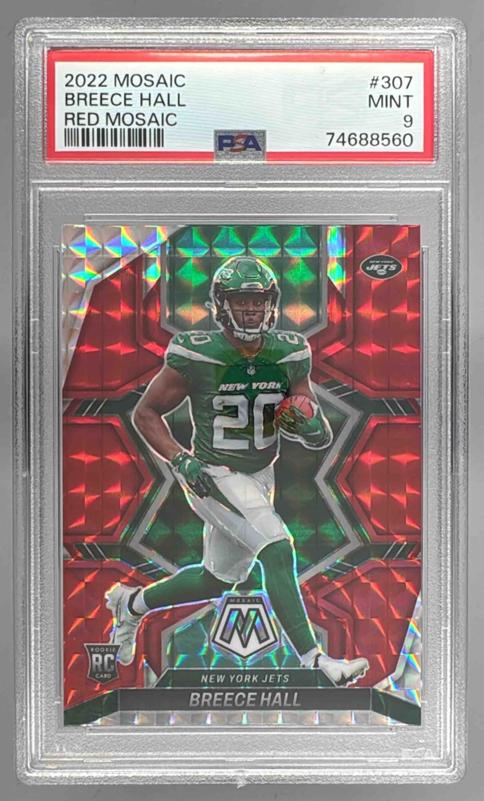 Card image for 2022 Panini Football Mosaic Breece Hall #307 RC New York Jets