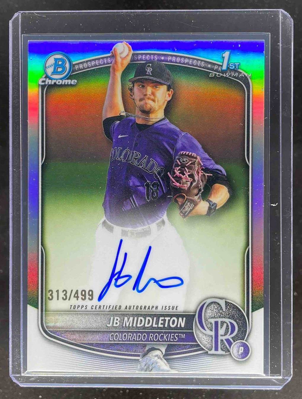 Card image for 2025 Bowman Draft JB Middleton Chrome Auto Refractor /499 #CPA-JM 1st Prospect