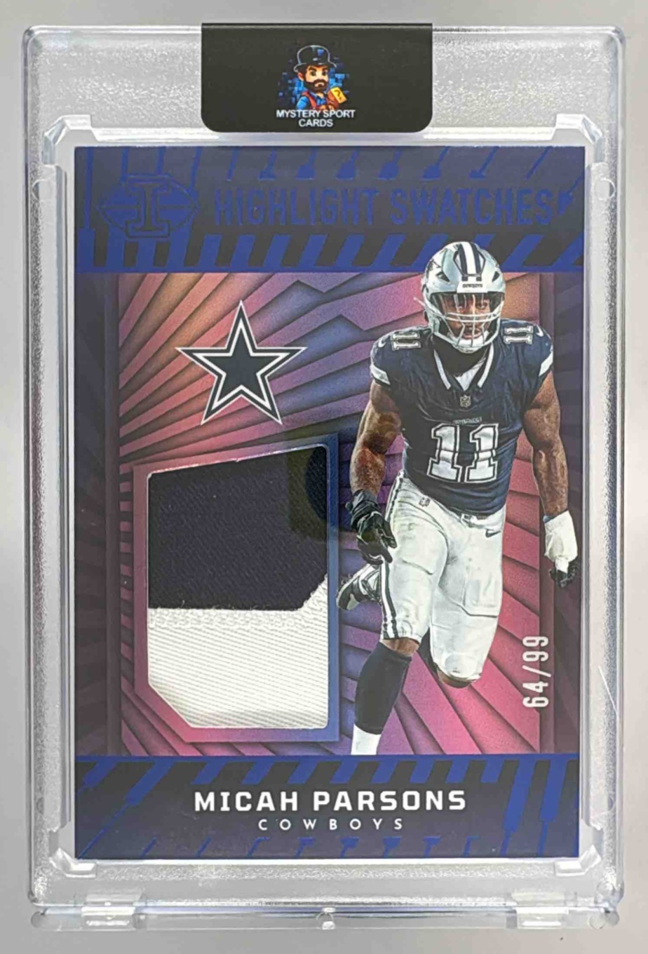 Card image for 2024 Panini Illusions Micah Parsons Highlight Swatches Red /199 #HS-MPS MEM Cowboys