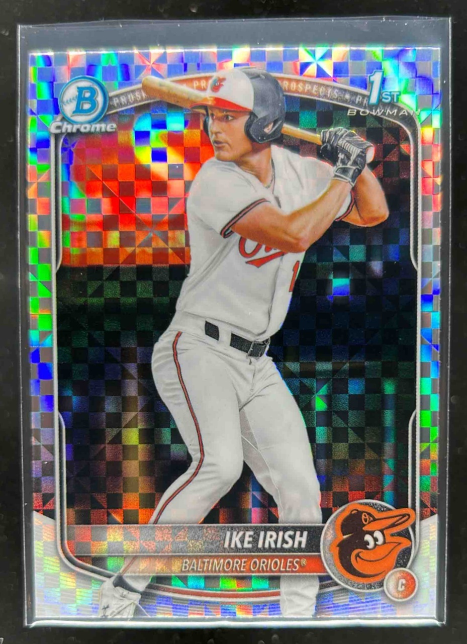 Card image for Ike Irish 2025 Bowman Draft Chrome X-Fractor