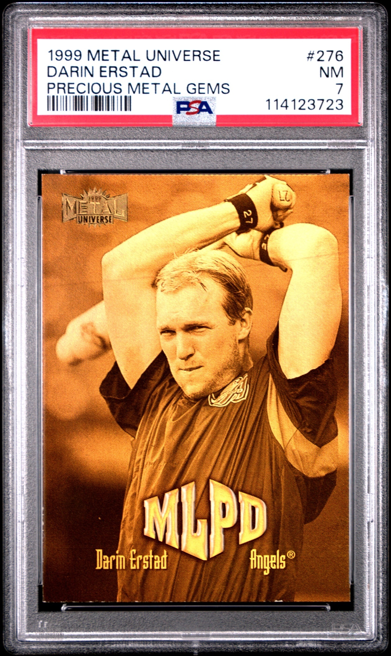 1999 Skybox Baseball Metal Universe Darin Erstad Precious Gems /50 #276 PSA 7